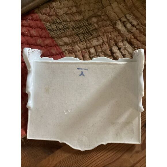 Herend Dresden Handpainted Gilded Porcelain  Single Slot Letter Holder STUNNING - Picture 4 of 10